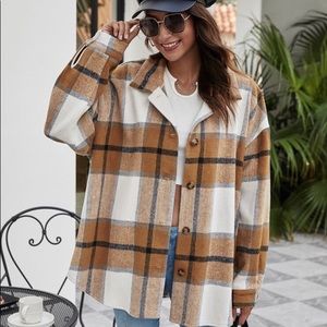 Shein Plaid Shirt Jacket